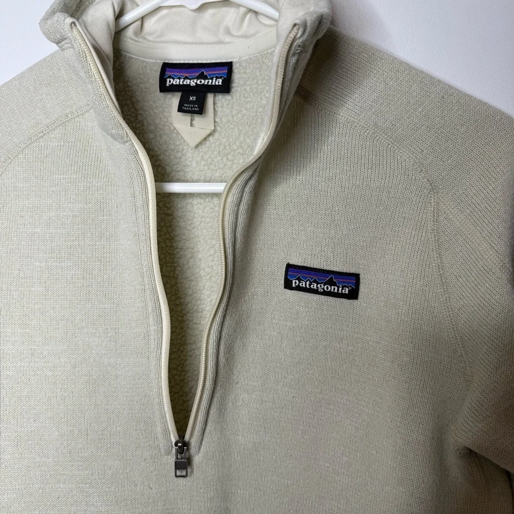Patagonia Better Sweater Cream Quarter-Zip Fleece Pullover XS - Picture 3 of 9